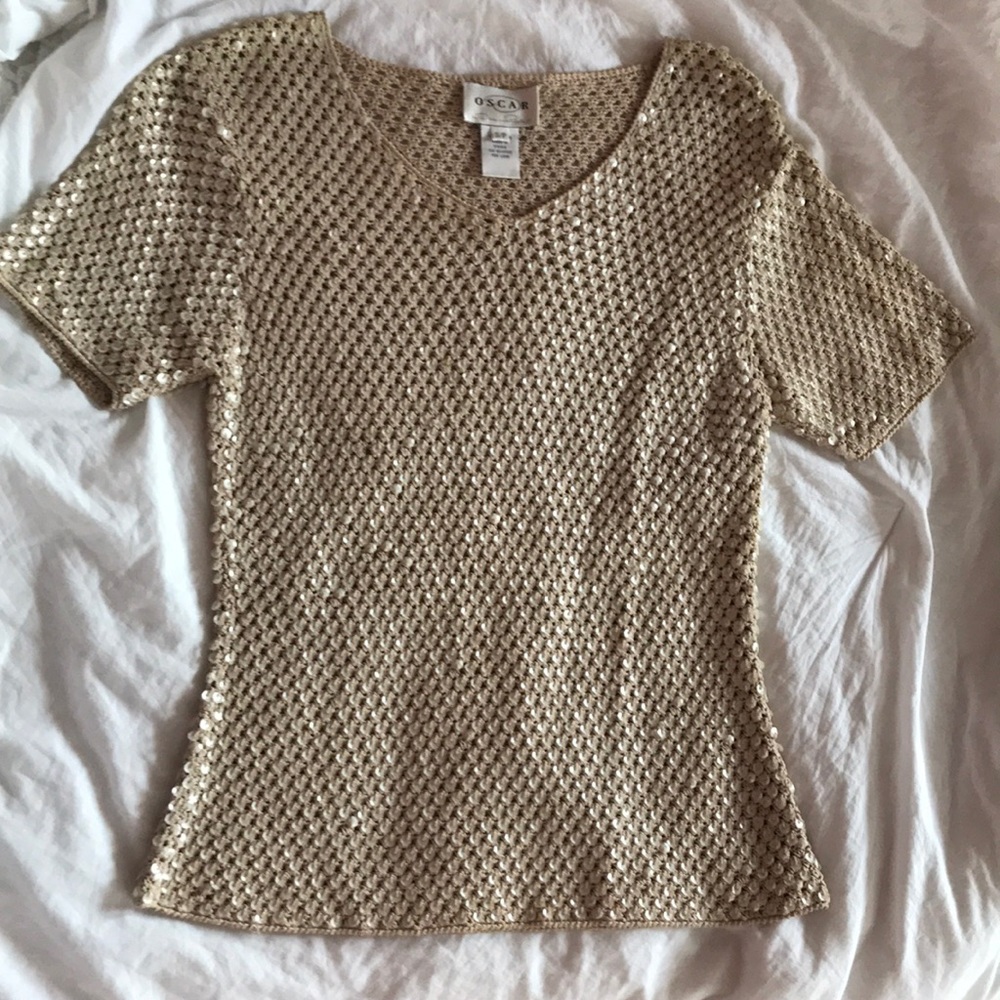 Oscar de la Renta Sequins Top